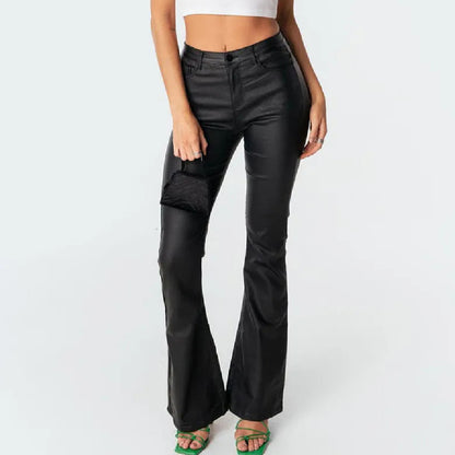 Leather Flare Jeans